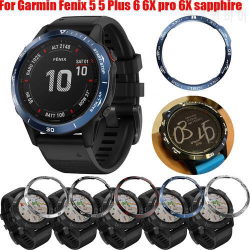 For Garmin Fenix 5X 5 Plus 6X 6Pro Stainless Steel Cover Anti-scratch collision Outer Edge Bezel Ring Dial Scale Protection Ring