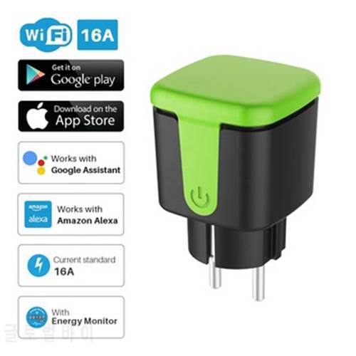 Tuya Outdoor Smart Wifi Plug EU Smart Socket 100W-240W 16A Waterproof Mini Plug Work With Smart Life Alexa