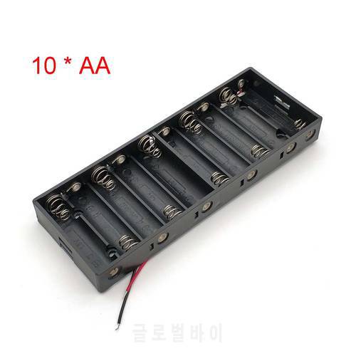 AA Size Power Battery Storage Case Box Holder Leads With 10 Slots Container Bag DIY Standard Batteries Charging DC15V