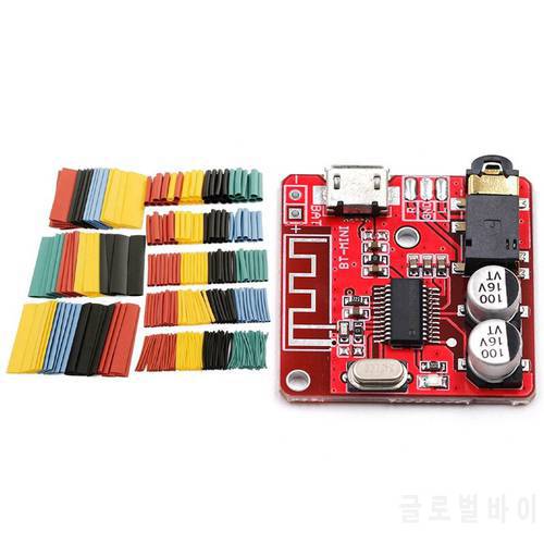 HFES 1 Set Cable Heat Shrink Tubing Sleeve Wire Wrap Tube 2:1 Kit & 1 Pcs MP3 Bluetooth Decoder Board Amplifier Modified