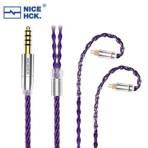 NiceHCK PurpleSE Imported 8 Strands FURUKAWA Copper Earphone Replace Cable 3.5/4.4mm MMCX/0.78mm 2Pin For Timeless S12 Zetian