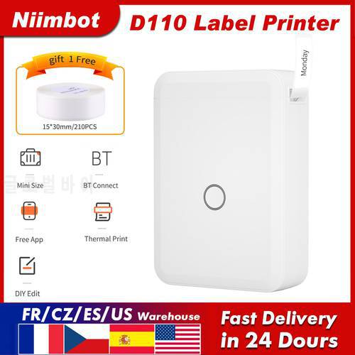 Niimbot D110 Mini Portable Thermal Label Printer Wireless Bluetooth Sticker Pocket Printer Label Maker Machine Pocket Printer