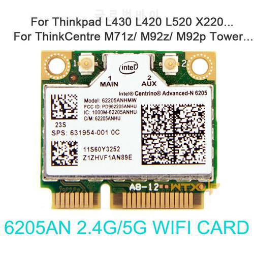 Advanced-N 6205 6205AN dual band 2.4g / 5g wifi wireless adapter card for Lenovo Thinkpad L430 T420 T520 X220 FRU 60Y3253