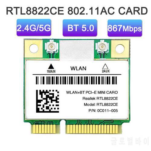 RTL8822CE 1200Mbps Dual Band 2.4G/5G 802.11AC mini PCIe WiFi Card wireless Network Card Bluetooth 5.0 Support Windows 10 win 11