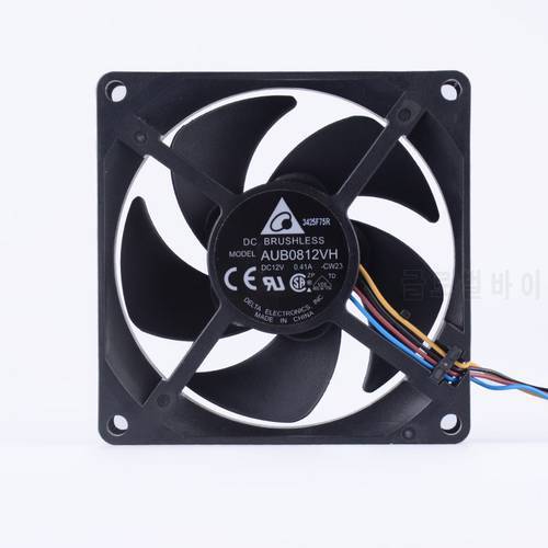 AUB0812VH 80mm fan 8cm 80x80x25mm DC12V 0.41A 4 lines cooling fan for projector