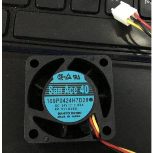 Original SANYO 109P0424H7D28 24V 0.08A 40*40*15 3 wire inverter system fan