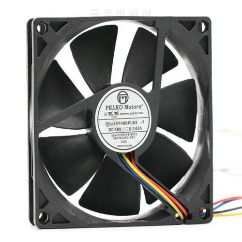 Original D9225Y48BPCB3-7 DC48V 0.142A four-wire PWM speed regulating cooling fan