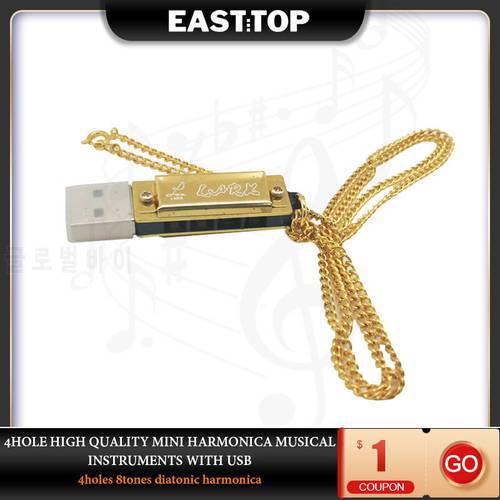 EASTTOP DF4U Keychain Harmonica Mini Harmonica Necklace Beautiful Designed