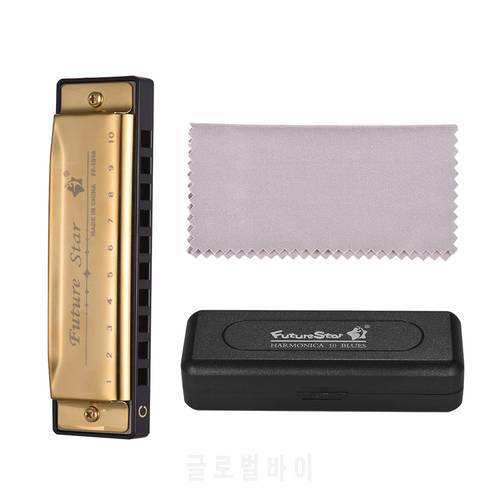 C Key Diatonic Harmonica Mouthorgan & ABS Reeds Mirror Surface Design 10 Holes harmonica Musical instrument 4 Colors Music Gift