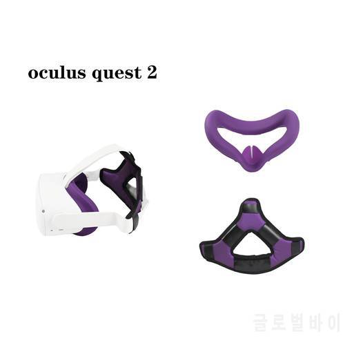 2in1 VR Replacement Silicone Face Cover Pad Cushion Helmet Head Pressure-relieving Strap Foam For Oculus Quest 2 VR Accessories