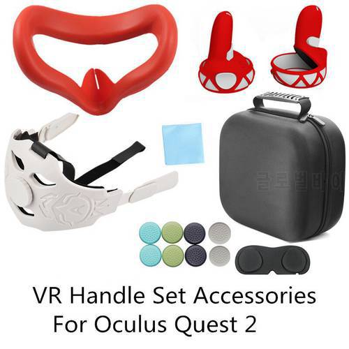 VR Protective Cover Set For Oculus Quest 2 VR Touch Controller Shell Case With Strap Handle Grip For Oculus Quest 2 Accessories