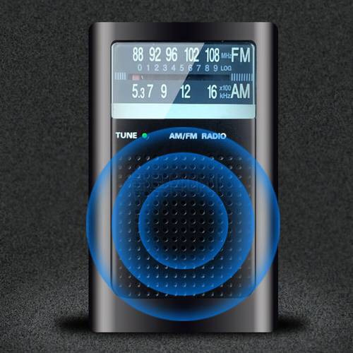 Pocket Radio Digital Tuning Radio Built-in Antenna Loud Speaker Dual-channel Stereo with Rechargeable Battery Mini AM FM Radio
