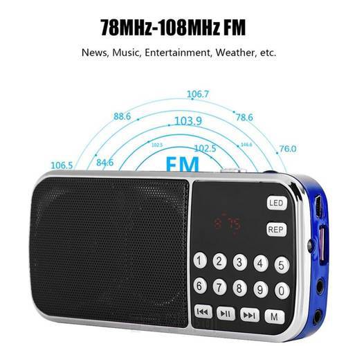 Portable Mini 78-108mhz Stereo FM Radio Digital Key Audio High Sensitivity Noise Cancellation Digital TF Card Radio Y-501
