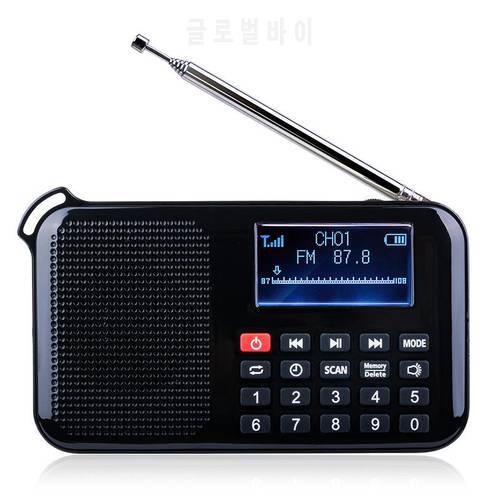 EONKO L-388 Solar FM Radio with TF USB AUX LCD Screen Display Lyric Power Bank include a 8GB Micro sd