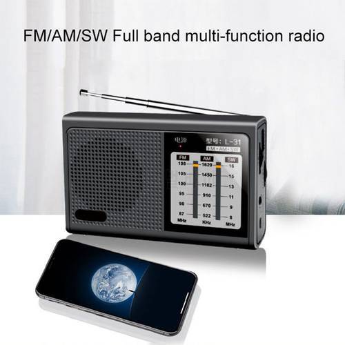 Mini Portable Radio Handheld Dual Band AM FM Music Player Speaker with Telescopic Antenna Outdoor Radio Stereo