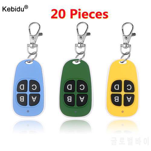 20pcs/lot 433 mhz Colorful Cloning Remote Control Electric Copy Controller Wireless Transmitter Switch 4 Keys Car Key Fob 433MHz
