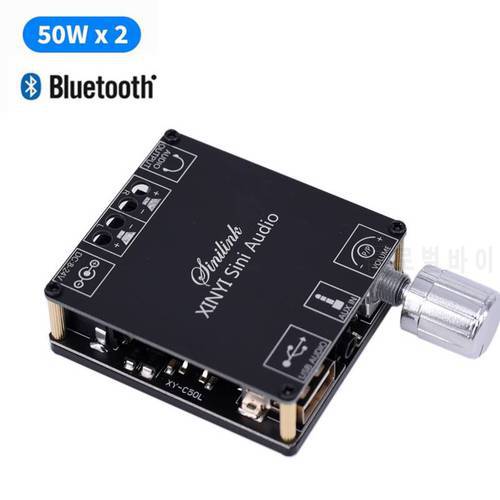 Bluetooth-compatible 2*50W AUX XY-C50L Digital Power Amplifier Board 2.0 CH Stereo Home Music Wireless Module Audio AMP
