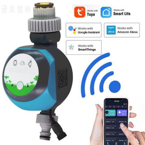 Tuya WIFI Automatic Garden Water Timer Mobile Phone Remote Controller Irrigation Support Smart Life Alexa Google Assistant