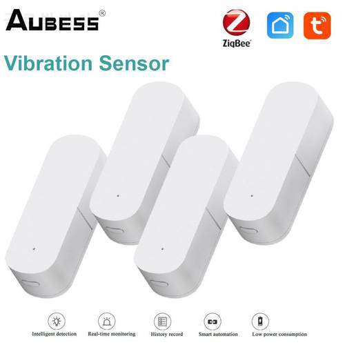 Tuya Smart Vibration Sensor Real-Time Motion Shock Alarm Work With Smart Gateway Home Security System APP Control WithoutBattery