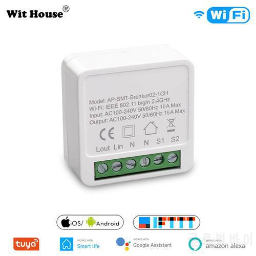 10/16A Mini Smart Wifi DIY Switch Support 2 Way Control Smart Home Automation Module Works With Alexa Google Home Smart Life App