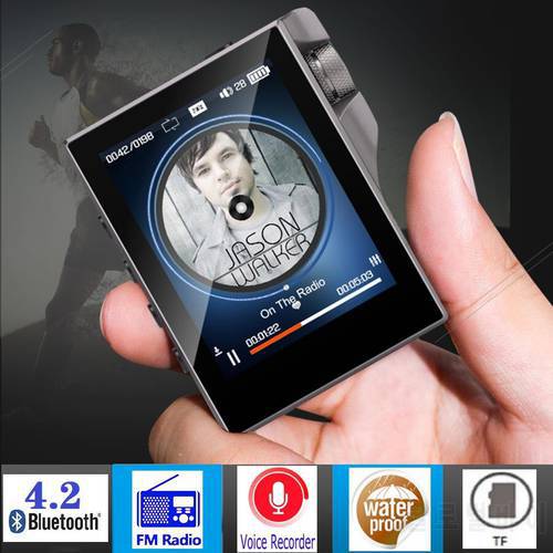 Bluetooth MP4 Music Player 16GB FM Radio Portable Touch MP4 Screen HD Lossless Sound Quality Metal Video Player Student Walkman