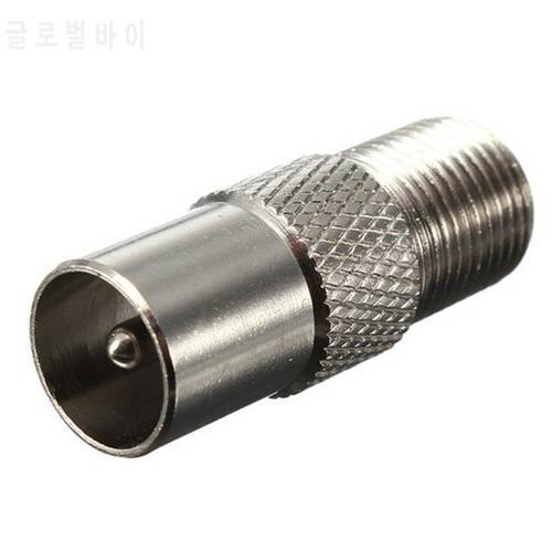 Brand New High Quality Silver F Type Female Screw Plug To TV Aerial RF Coaxial Male Connector Adapter
