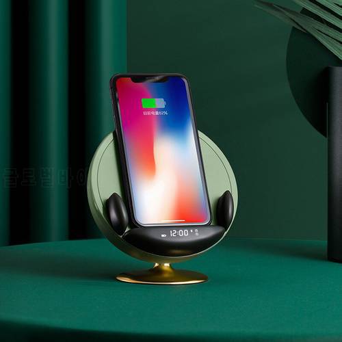 Wireless Bluetooth Speaker Wireless Charging Charger Subwoofer Speakers Computer Desktop Clock Alarm Retro Small Audio TF Card