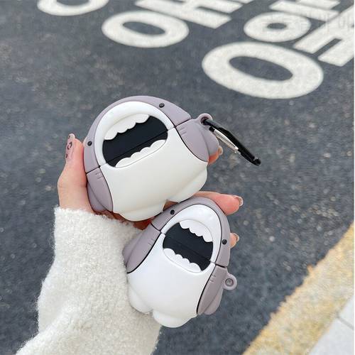 3D Fashion Cartoon Shark Silicone Cover for Apple airpods pro 3 Cute Protective Case for airpods 1 2 Wireless charging bag