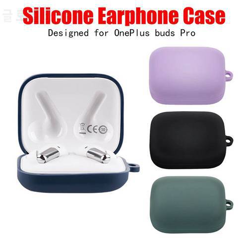 New Silicone Case For OnePlus Buds Pro Earphones Protective Covers For One Plus Buds Pro Bluetooth Headset Cases With Carabiner