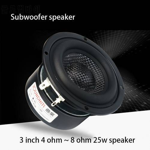 25~40W 3 Inch Speaker Unit 4~8ohm Woofer Subwoofer Speaker Bass Hifi LoudSpeaker Unit Glass Fiber Woven Basin Low Frequency