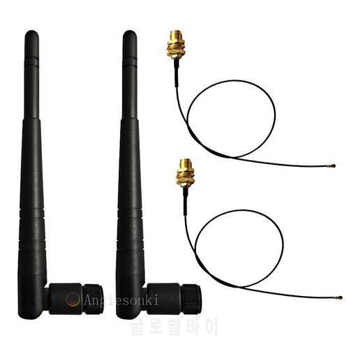 2PCS 15.5CM Wireless 2.4G/5G WiFi Antenna 3dbi &U.fl/IPEX to SMA female Cable Pigtail for pci-e wifi card