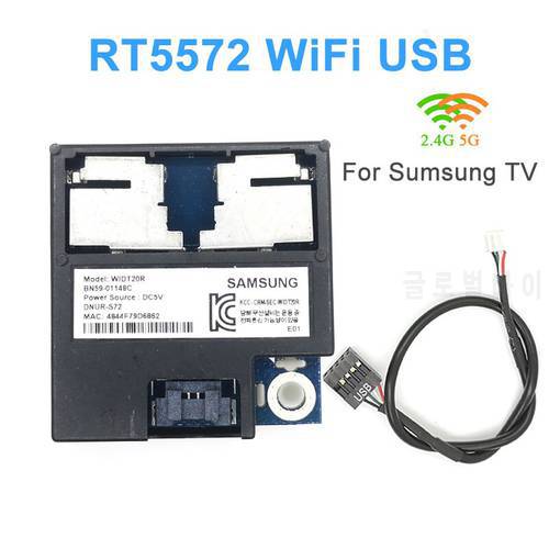 Used RT5572 BN59-01148C Dual Band USB WIFI Adapter For Sumsung TV network card with 2DBi PCB antenna support Linux Windows