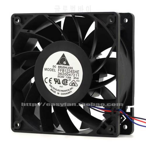 brand new DELTA 12038 24V 1.2A FFB1224SHE 12CM Frequency converter cooling fan