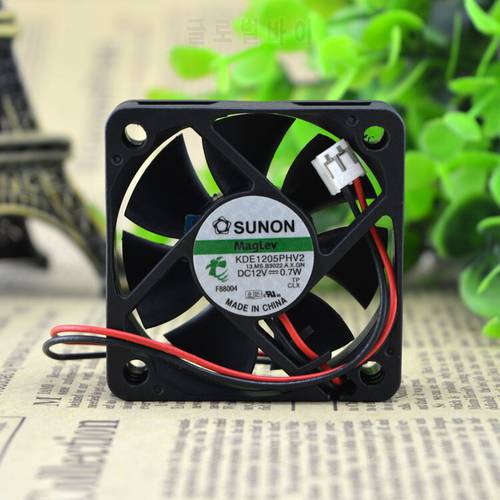 For SUNON 5015 50x50x15mm 5cm DC 12V 1.0W KDE1205PHV2 2-wire Silent Cooling Fan