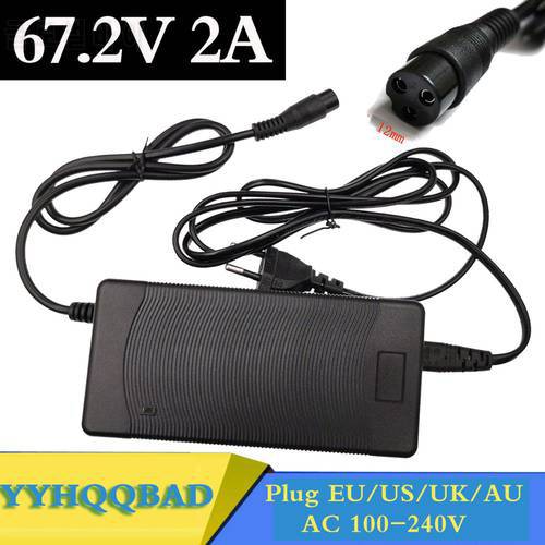 67.2V 2A Li-ion Battery Charger for 16S 60V e-bike electric bicycle Wheelbarrow Electric self balancing unicycle scooter Charger