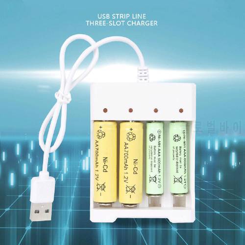 AAA 2/3/4 USB Slots Battery Charger Fast Charging Short Circuit Protection AAA and AA Rechargeable Battery Station High Quality