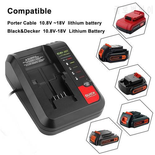 For Black Decker 20v charger Li-ion Battery Charger For Porter Cable/Stanley 10.8V 14.4V 18V PCC690L L2AFC FMC690L FMC688L 686L