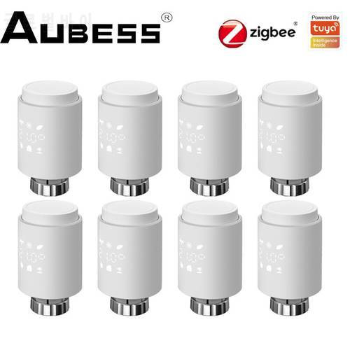 Aubess Tuya Smart ZigBee Radiator Actuator Programmable Thermostat Radiator Valve Temperature Controller Support Alexa