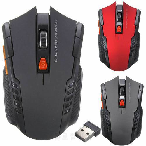 Wireless Mouse Optical Gaming 6 keys 2.4GHz Computer Mice with USB Receiver Voor Adjustable 1600DPI For Computer PC Laptop