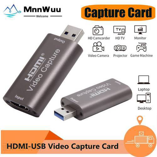 Portable USB 3.0 Game Capture Card 1080P HDMI-compatible video Reliable streaming Adapter For Live Broadcasts Video Record