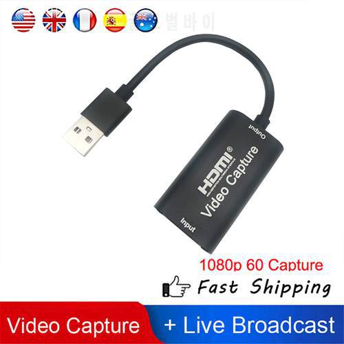 Mini HD 1080P HDMI-Compatible To USB 2.0 Video Capture Card Game Recording Box for Computer Youtube OBS Etc. Live Streaming