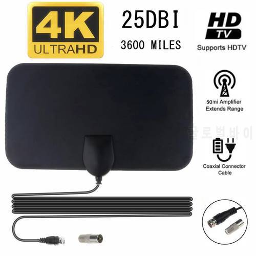 Indoor 3600 Miles Digital Antena TV Aerial Amplified HDTV Antenna 4K DVB-T2 Freeview isdb-tb Local Channel Broadcast