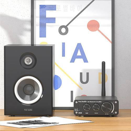 Fosi Audio Amplifier Bluetooth 50WX2 Channel Stereo Sound Power Treble & Bass TPA3116D2 Mini HiFi Digital Amp for Speakers