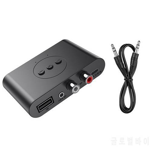 Bluetooth 5.0 Audio Receiver U Disk 3.5Mm AUX Jack Stereo Music Wireless Adapter With Mic For Car Kit Speaker Amplifier