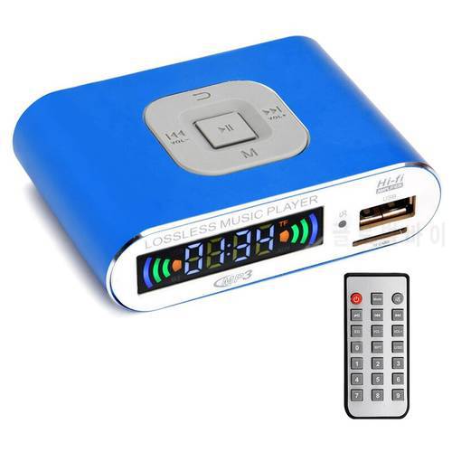 Bluetooth 5.0 Audio Receiver, MP3 Digital Music Player, FM Radio, SD Card/USB Playback 3.5mm Audio Output(Blue)