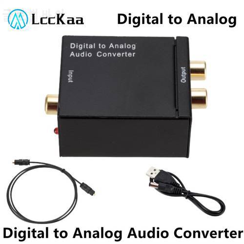 LccKaa Digital to Analog Audio Converter Optical Fiber Coaxial Signal to Analog DAC Spdif Stereo RCA Jack DAC Amplifier Decoder