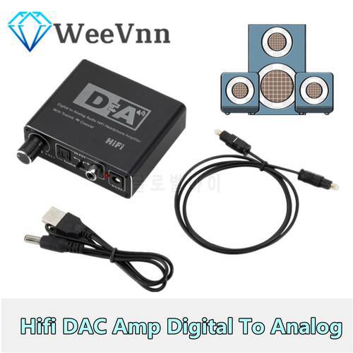 Portable Hifi DAC Amp Digital To Analog Audio Converter RCA 3.5mm Headphone Amplifier Toslink Optical Coaxial Output dac 24bit