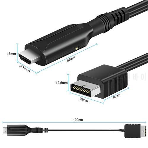 without Any Delay Compatible with PS1/PS2 to HDMI-compatible Adapter 1m Length Converter with 50cmDC Power Cable