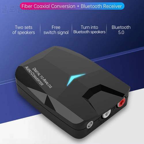Wireless Bluetooth-Compatible 5.0 Audio Receiver Adapter 3.5mm AUX RCA Stereo Optical Coaxial DAC Digital to Analog Converter