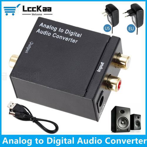 ADC Analog to Digital Audio Converter Analog to Optical Fiber Coaxial Signal ADC Spdif Stereo 3.5MM Jack 2*RCA Amplifier Decoder